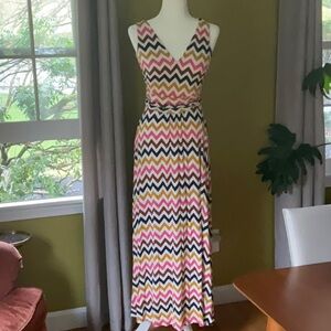 Boden multicolored maxi dress sz 2